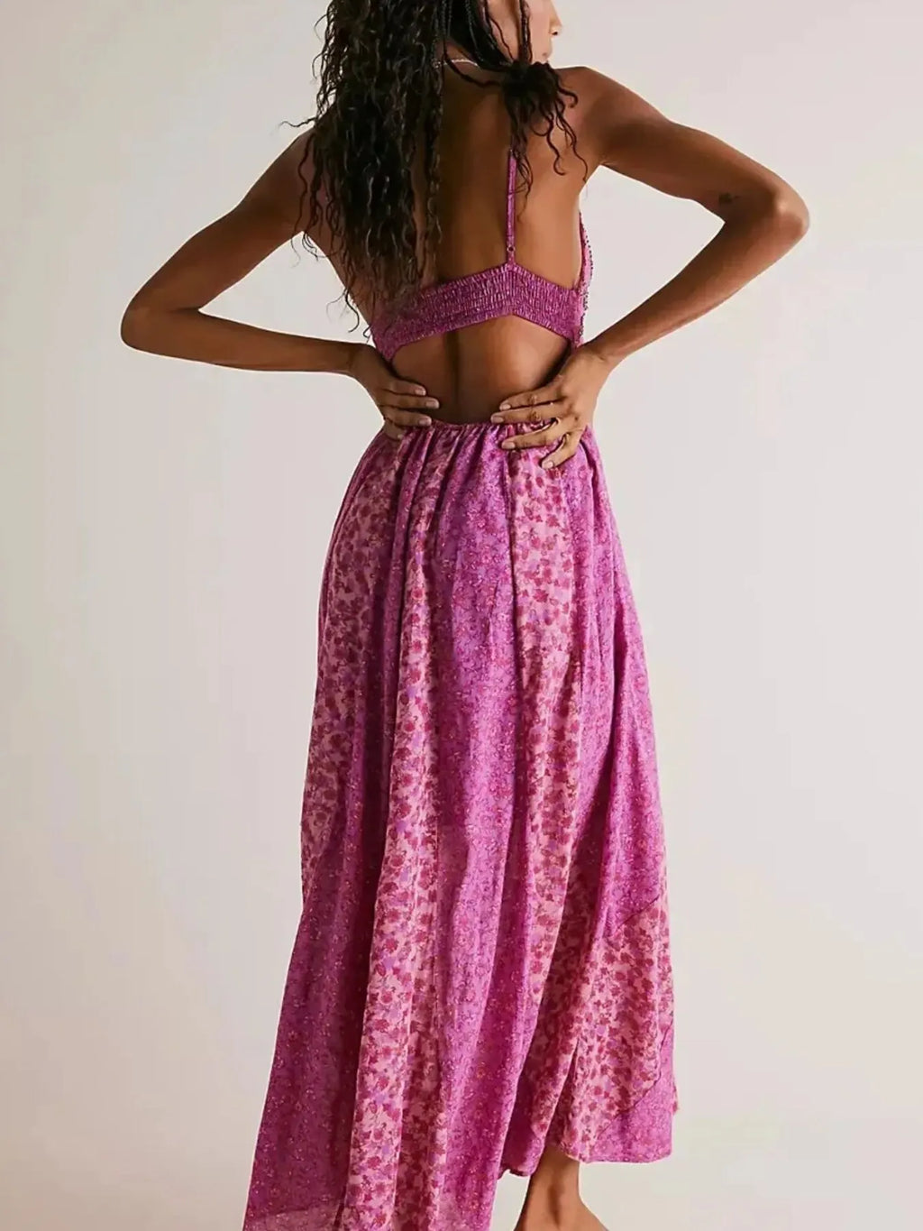 Floral V-Neck Maxi Cami Dress - Blushé Belle