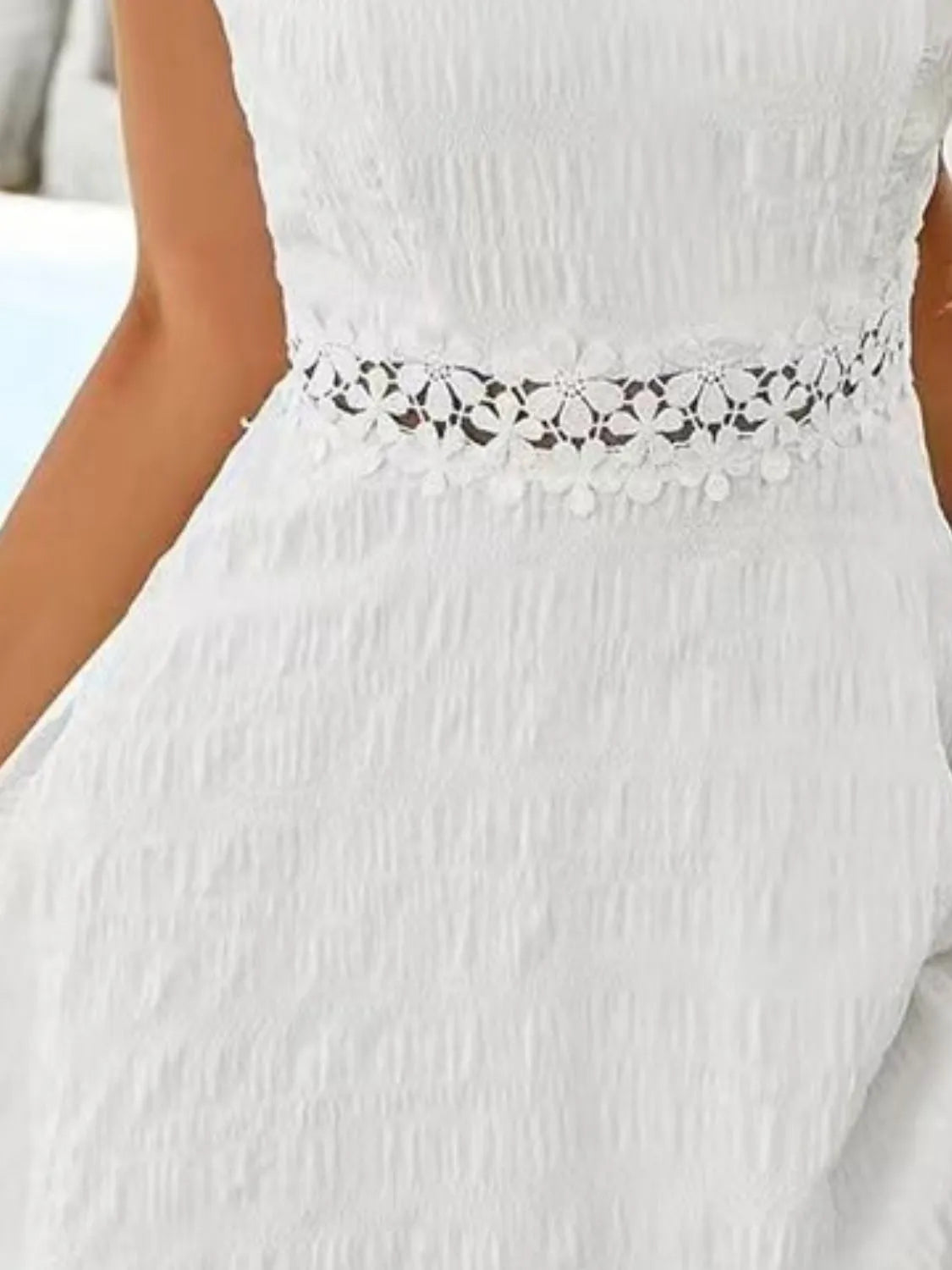 Lace Detail V-Neck Mini Cami Dress - Blushé Belle
