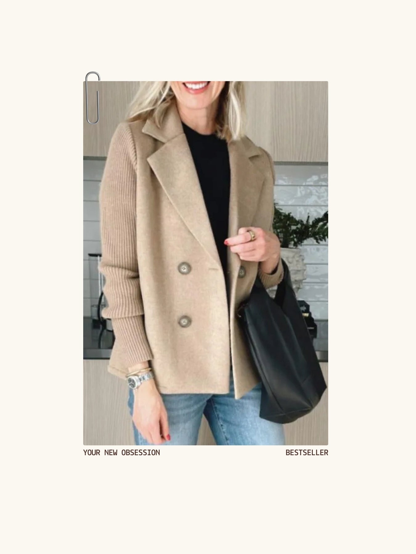 Ava Knit-Sleeve Wool Blazer