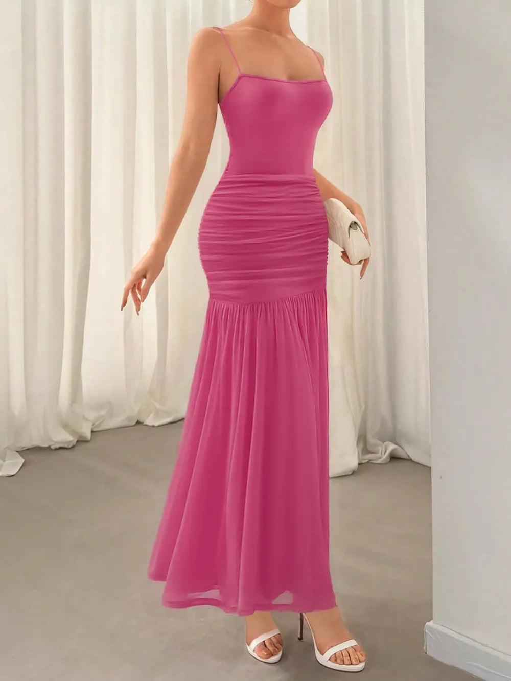 Ruched Maxi Cami Dress - Blushé Belle