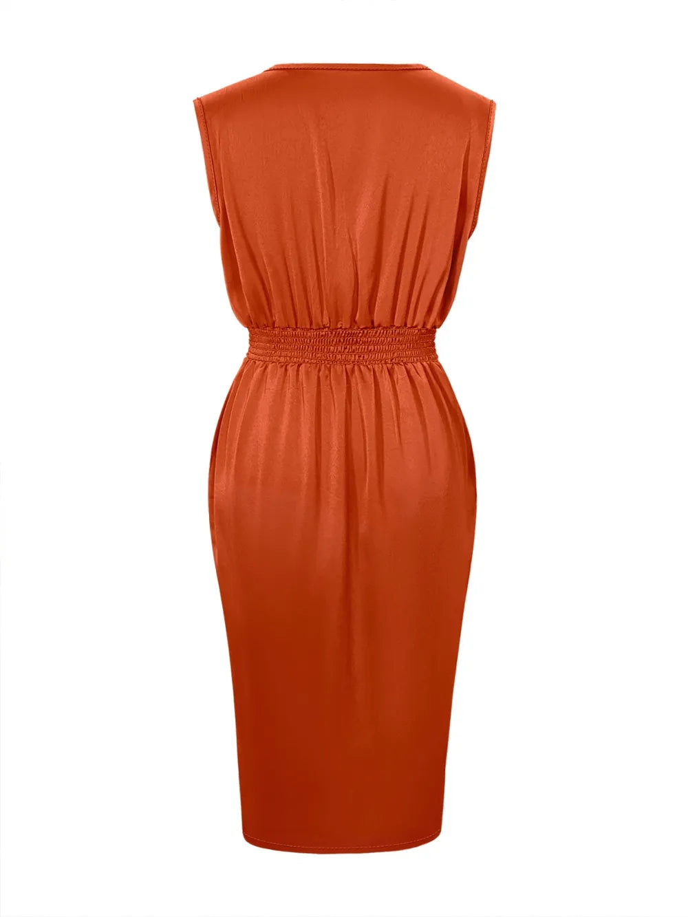 Slit Surplice Sleeveless Midi Dress - Blushé Belle