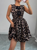 Leopard Print Sleeveless Fit and Flare Mini Dress - Blushé Belle