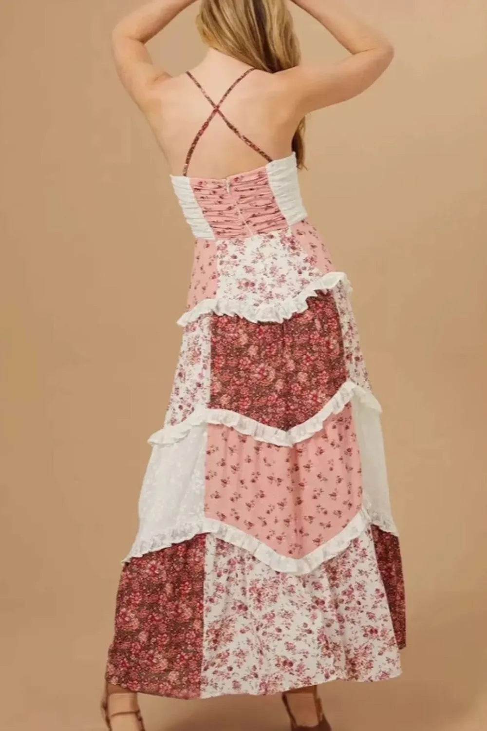 Floral Lace Trim Maxi Cami Dress - Blushé Belle