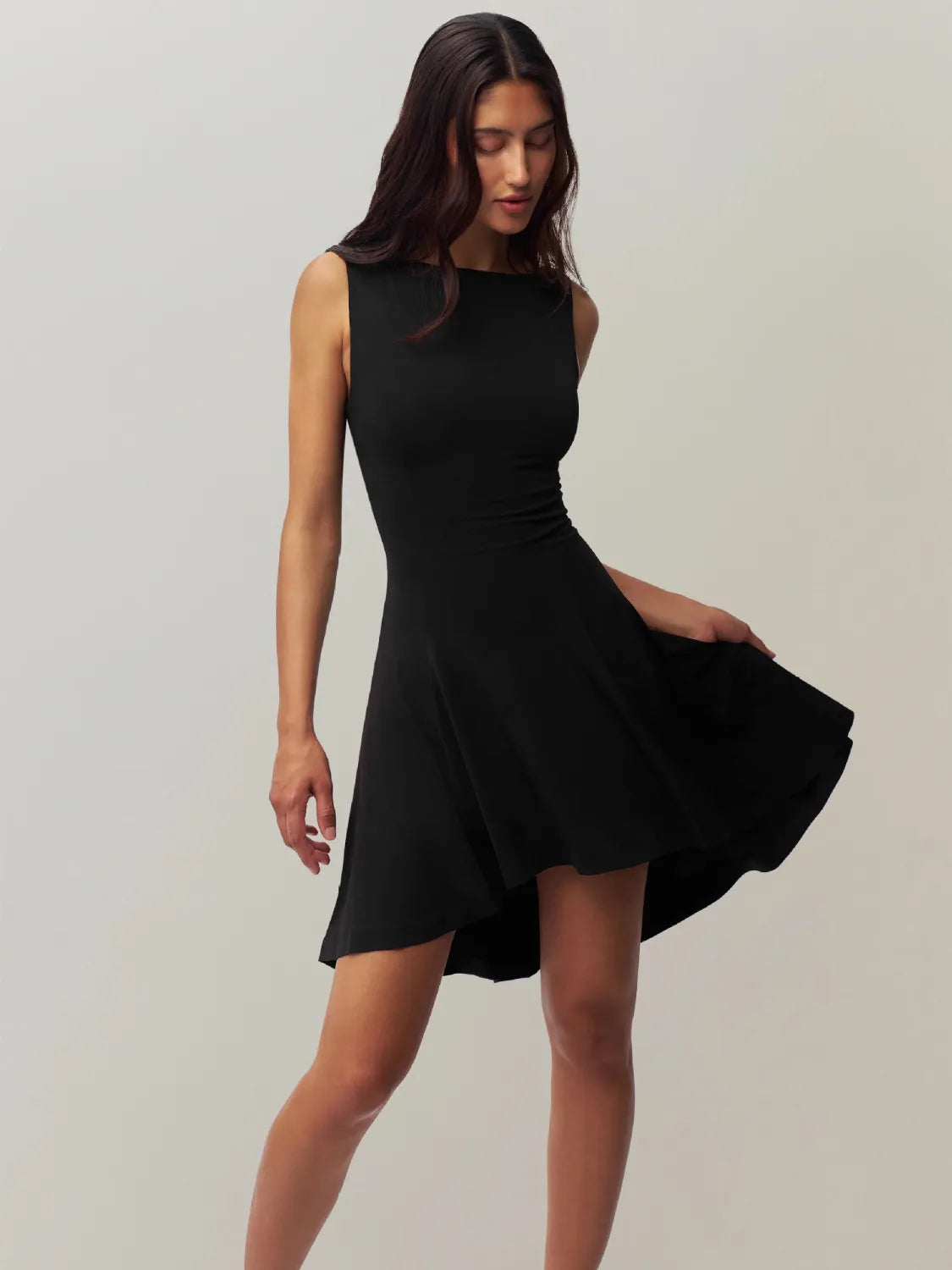 High-Low Round Neck Sleeveless Dress - Blushé Belle