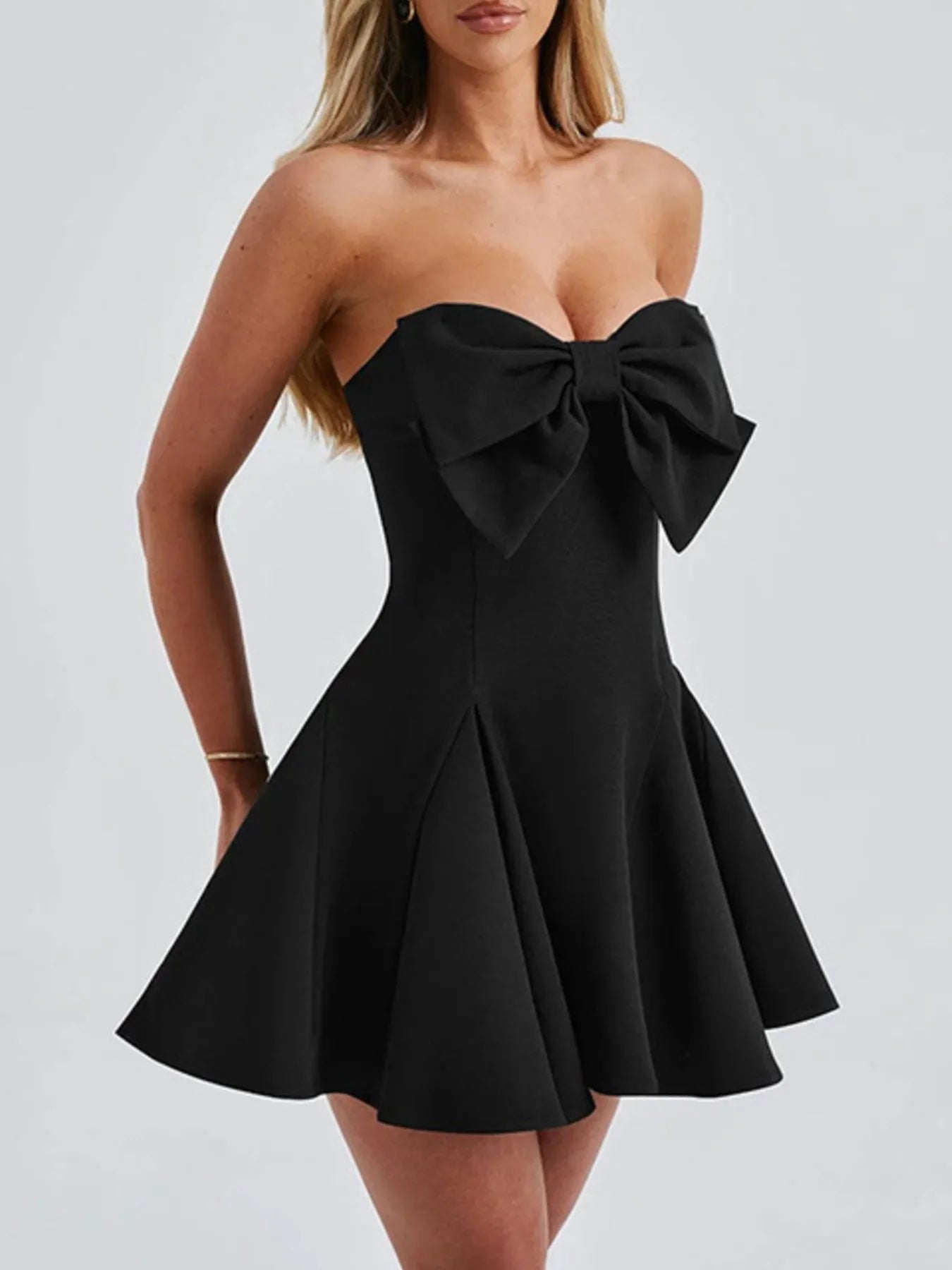 Bow Tube A-Line Mini Dress - Blushé Belle