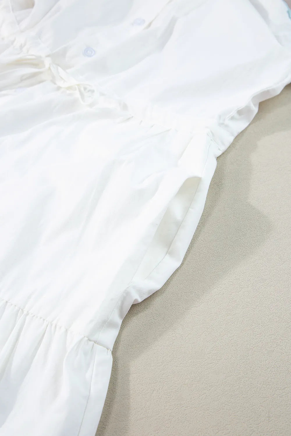 Contrast Trim Button Up Short Sleeve Dress - Blushé Belle