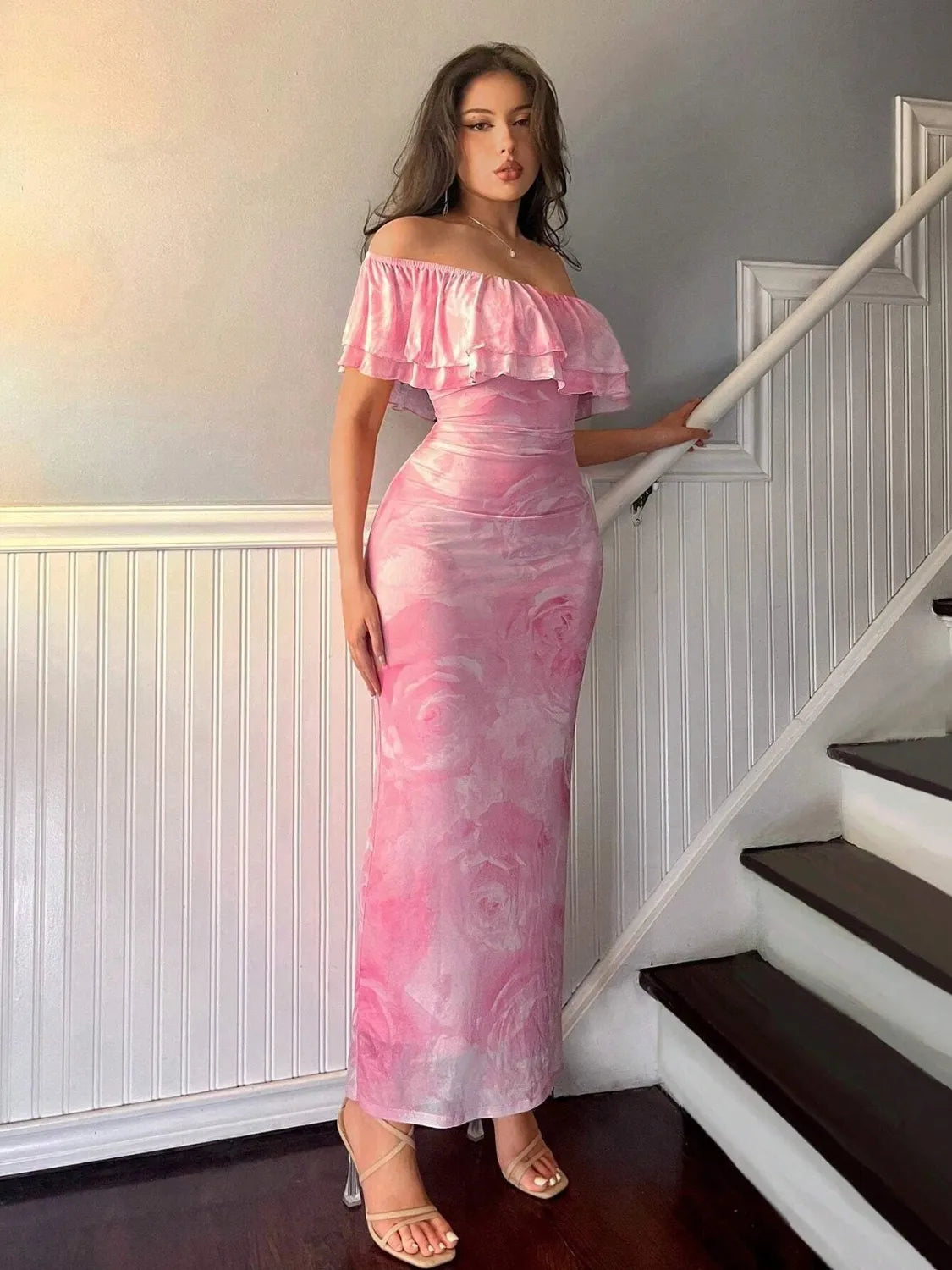 Layered Ruffled Off-Shoulder Dress - Blushé Belle