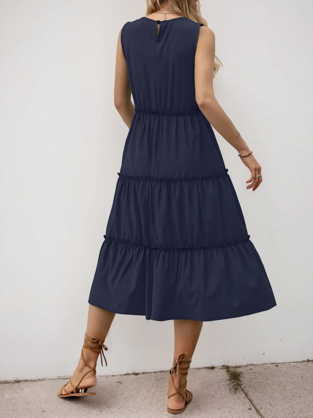 Frill Tiered Midi Dress - Blushé Belle