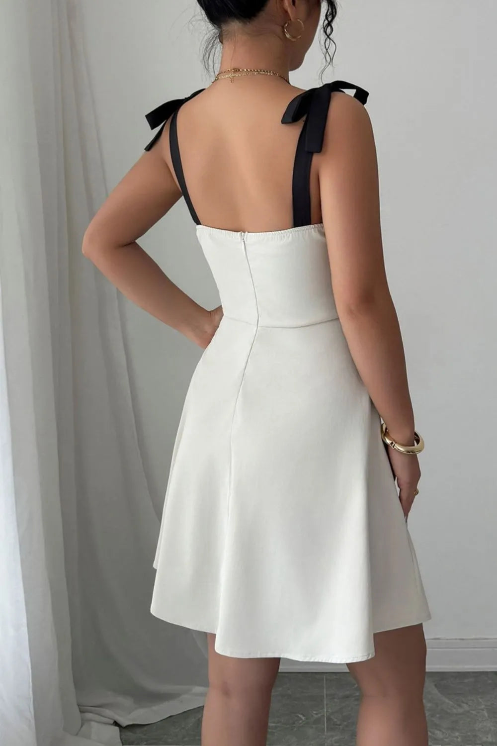 Sweetheart Neck Tie Shoulder Dress - Blushé Belle