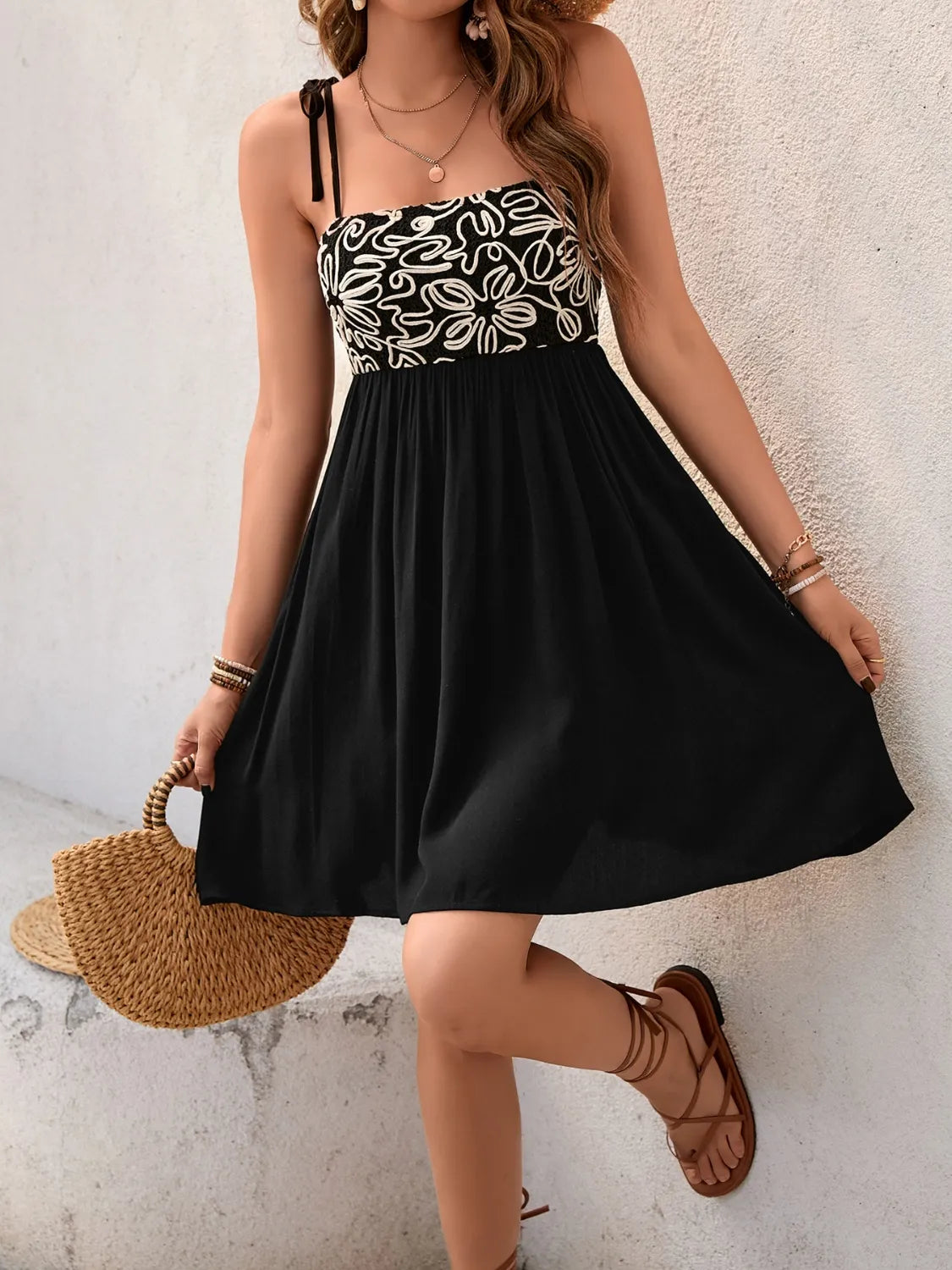 Tie Shoulder Mini Cami Dress - Blushé Belle