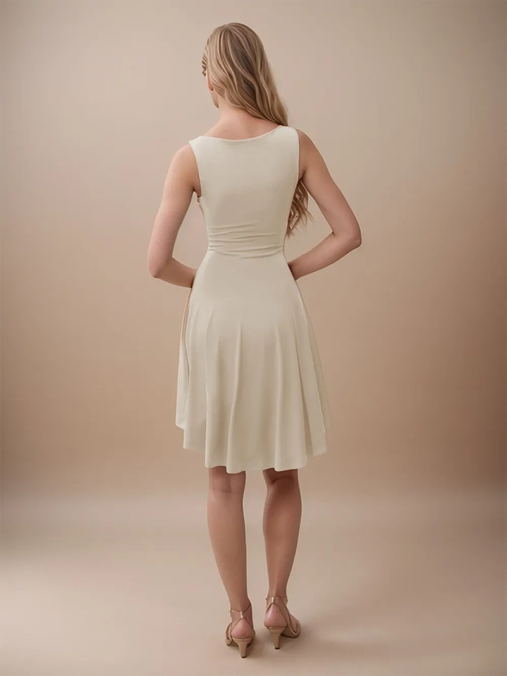 High-Low Round Neck Sleeveless Mini Dress - Blushé Belle
