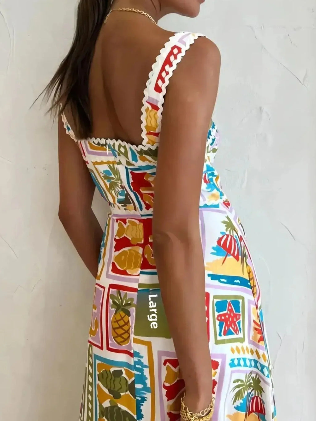 Tropical Print Square Neck Cami Dress - Blushé Belle