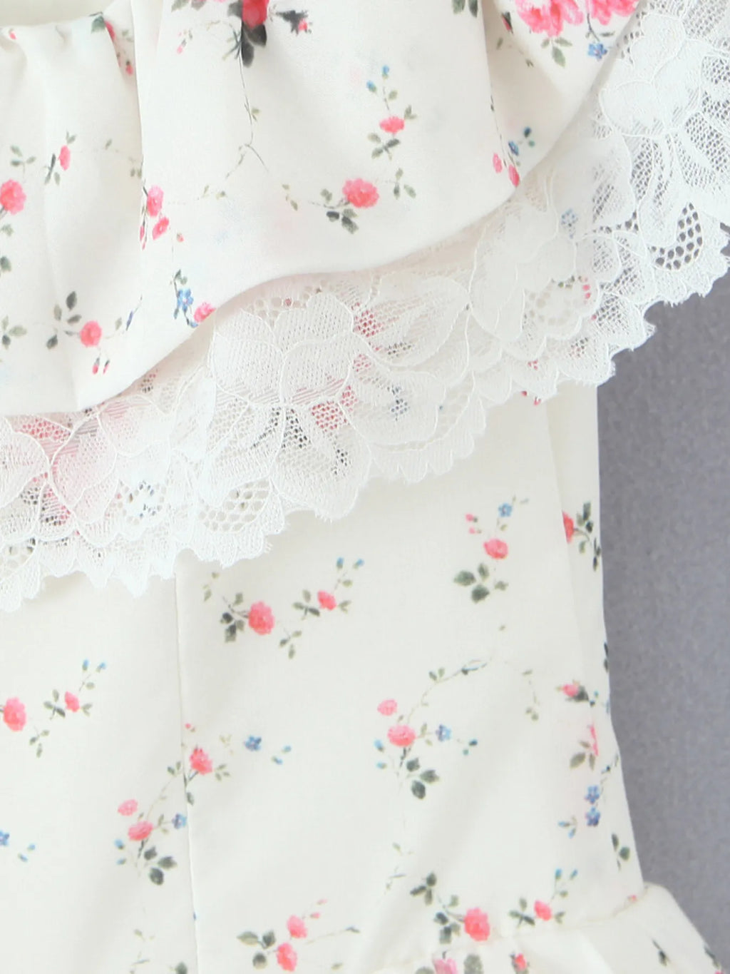 Off-Shoulder Floral Lace Trim Mini Dress - Blushé Belle
