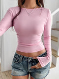 Slim Fit Long Sleeve Crop Top - Blushé Belle
