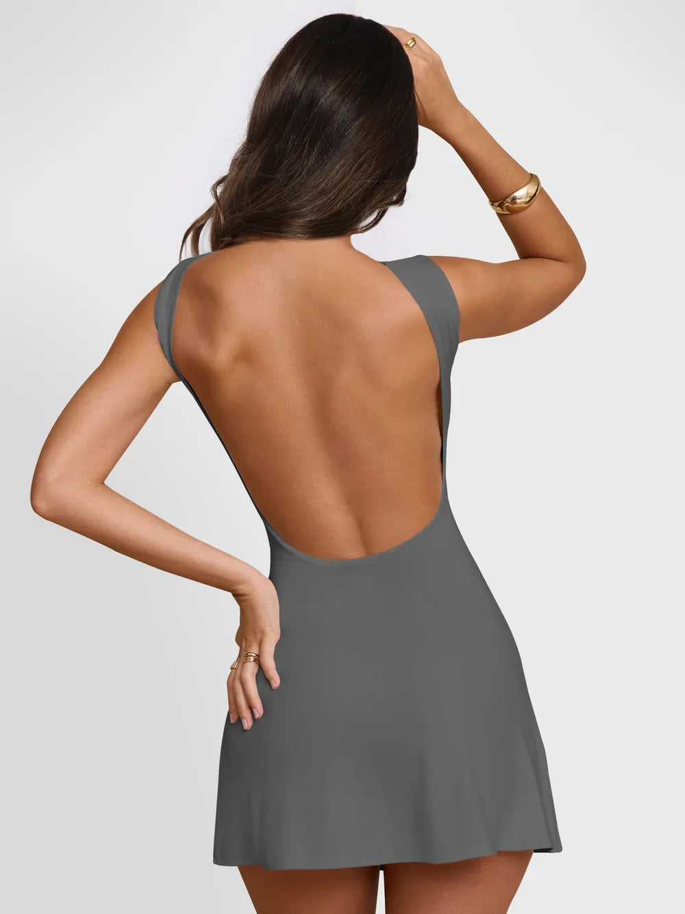 Backless Wide Strap Mini Dress - Blushé Belle