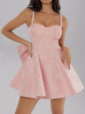 Satin Mini Cami Dress with Bow - Blushé Belle