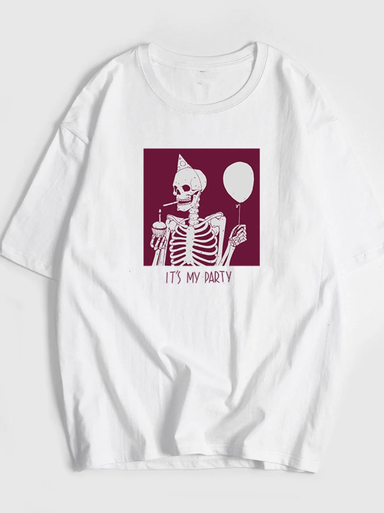 Plus Size Graphic Round Neck Half Sleeve T-Shirt - Blushé Belle