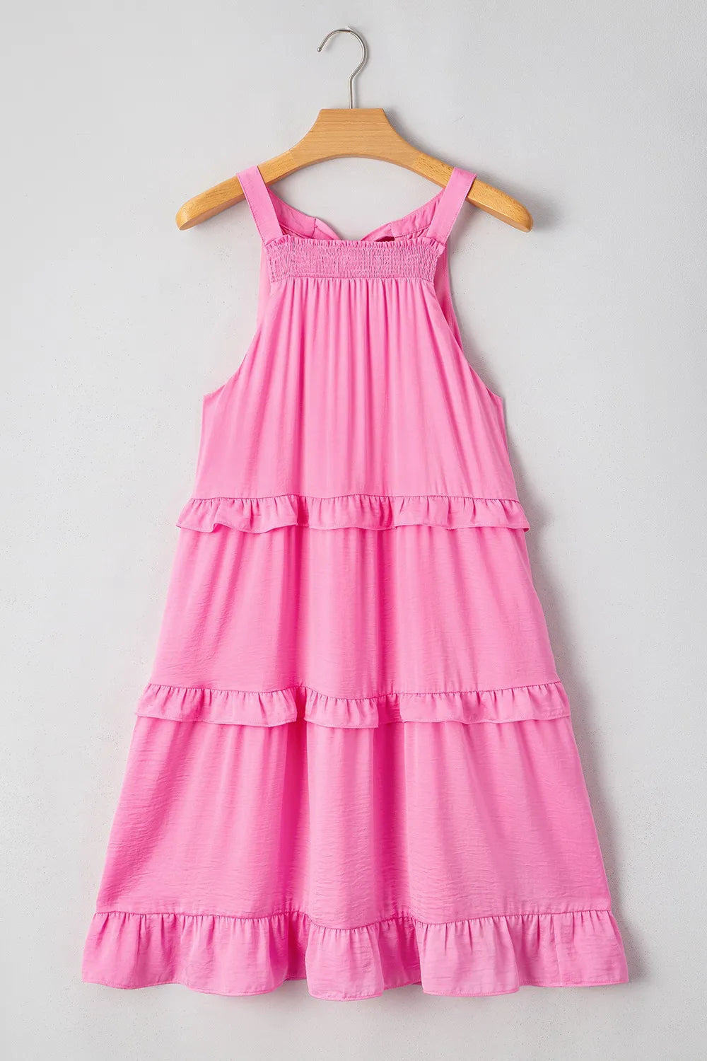 Tied Back Ruffled Layered Sleeveless Mini Dress - Blushé Belle