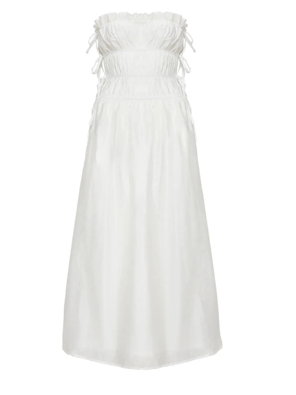 Strapless Smocked Mini Dress with Asymmetric Hem - Blushé Belle