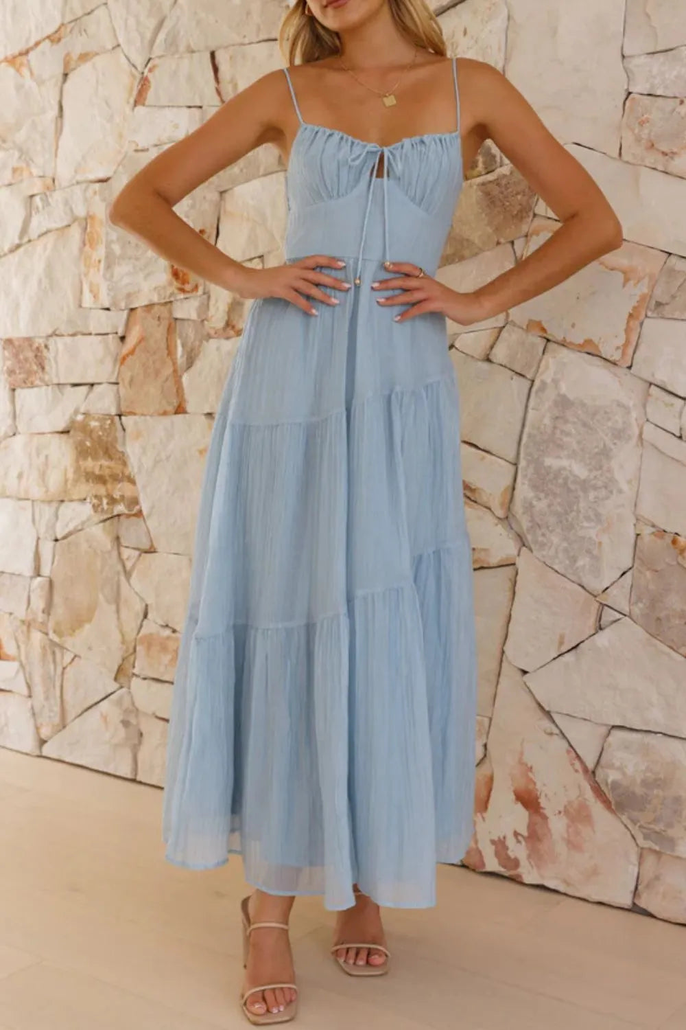 Smocked Back Midi Cami Dress - Blushé Belle