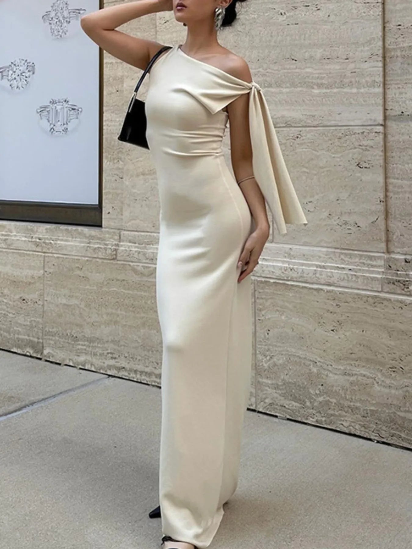 Asymmetrical Tied Sleeveless Maxi Dress - Blushé Belle