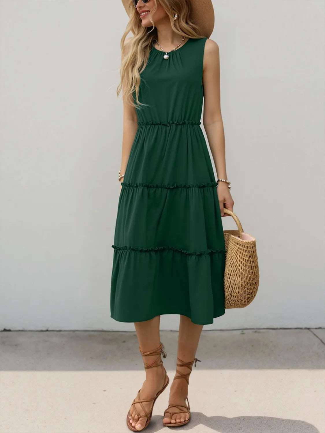 Frill Tiered Midi Dress - Blushé Belle