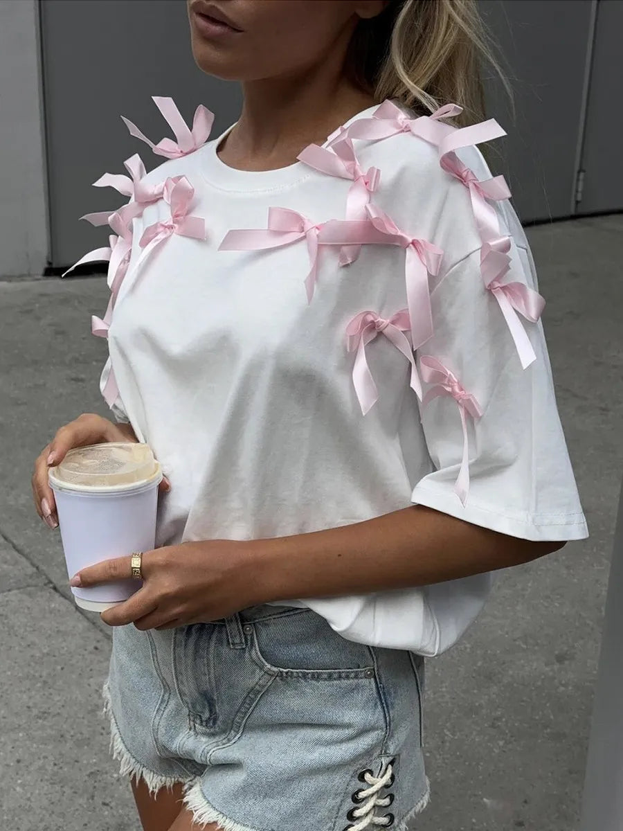 Bow Short Sleeve T-Shirt - Blushé Belle