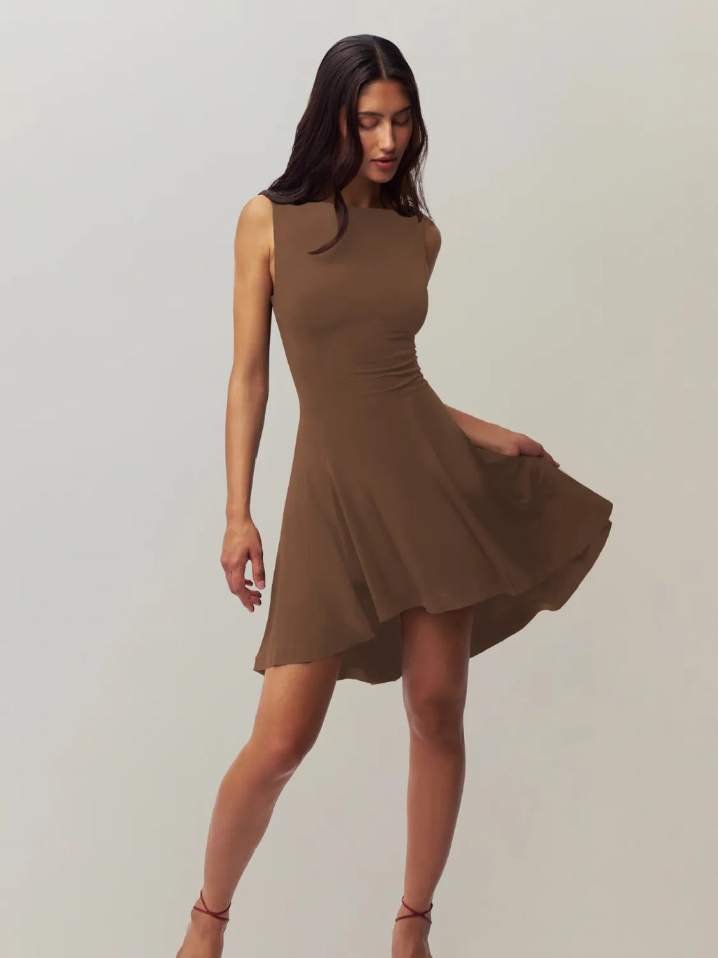 High-Low Round Neck Sleeveless Dress - Blushé Belle