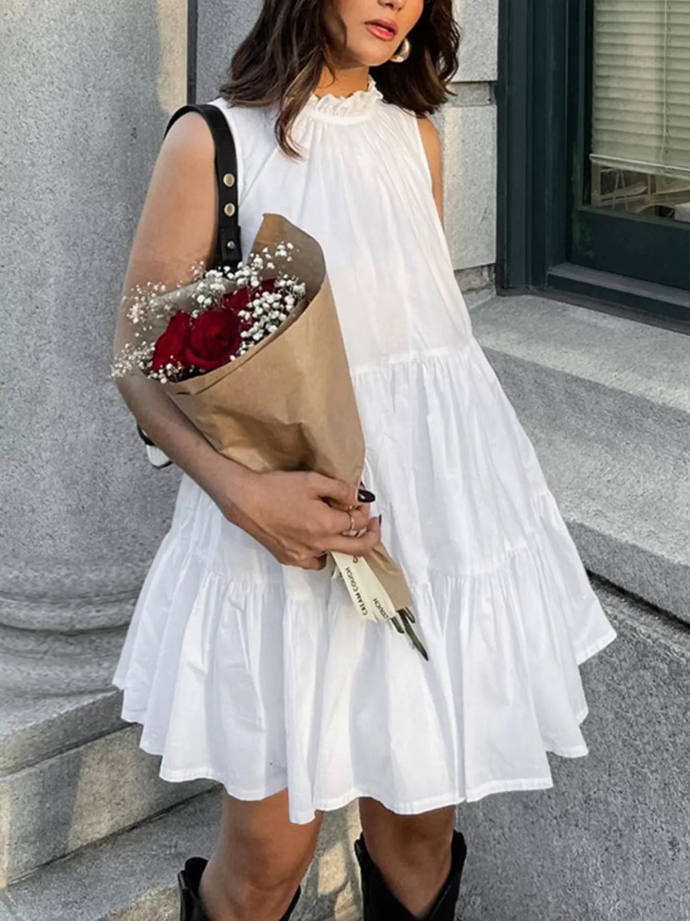 Tiered Sleeveless Summer Mini Dress - Blushé Belle