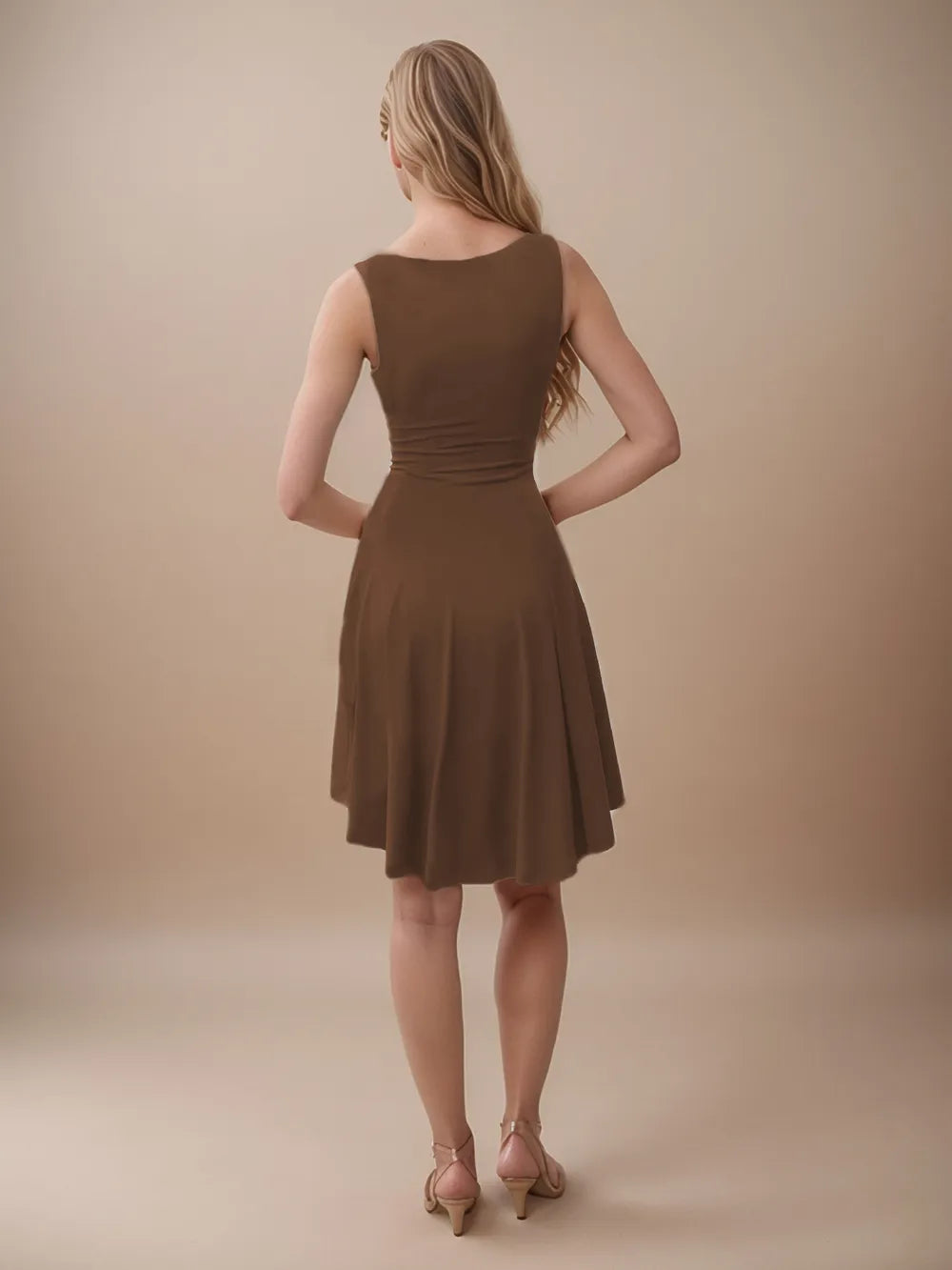 High-Low Round Neck Sleeveless Mini Dress - Blushé Belle