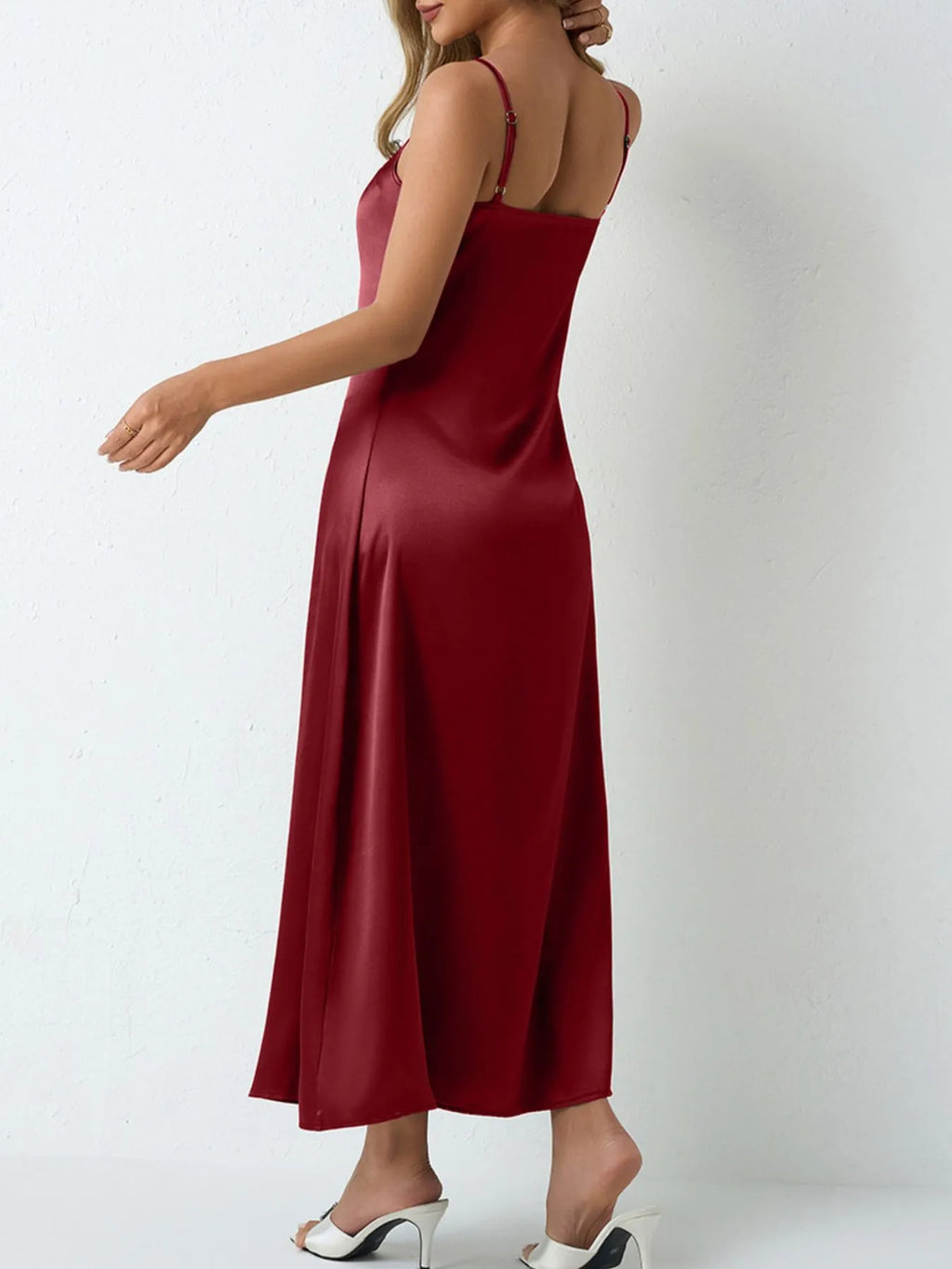 Satin Cowl Neck Cami Dress - Blushé Belle