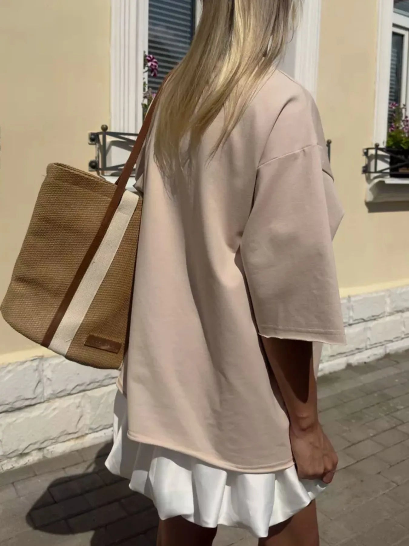 Round Neck Half Sleeve Oversized T-Shirt - Blushé Belle