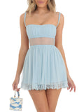 Lace Backless Mini Cami Dress - Blushé Belle