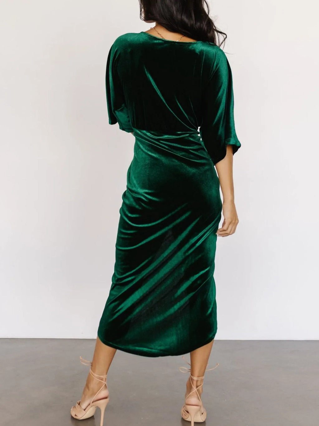 Ruched Surplice Half Sleeve Dress - Blushé Belle
