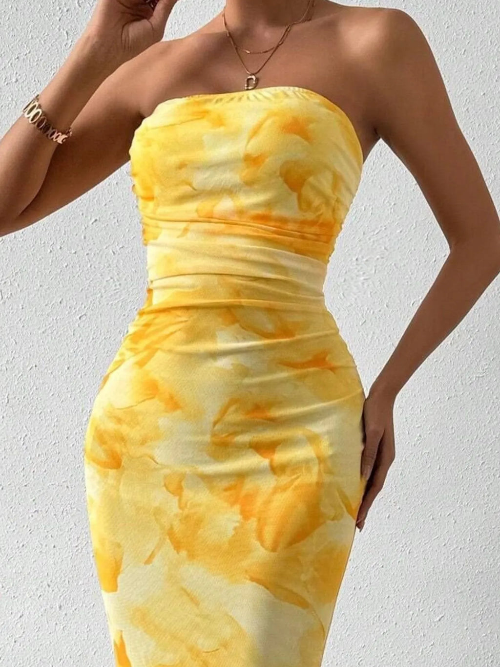 Printed Side Slit Tube Dress - Blushé Belle