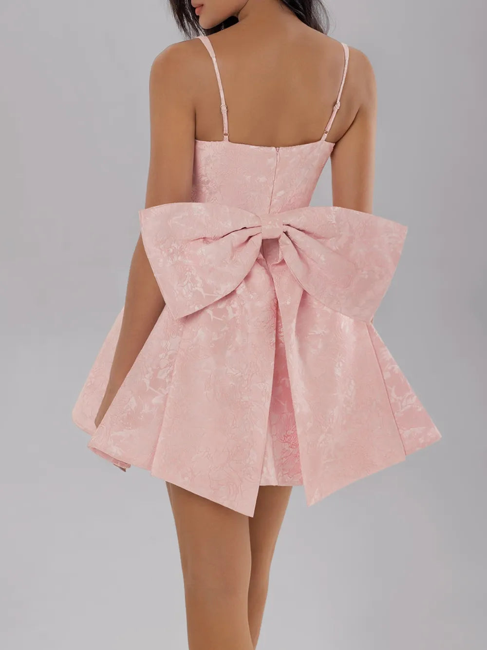 Satin Mini Cami Dress with Bow - Blushé Belle