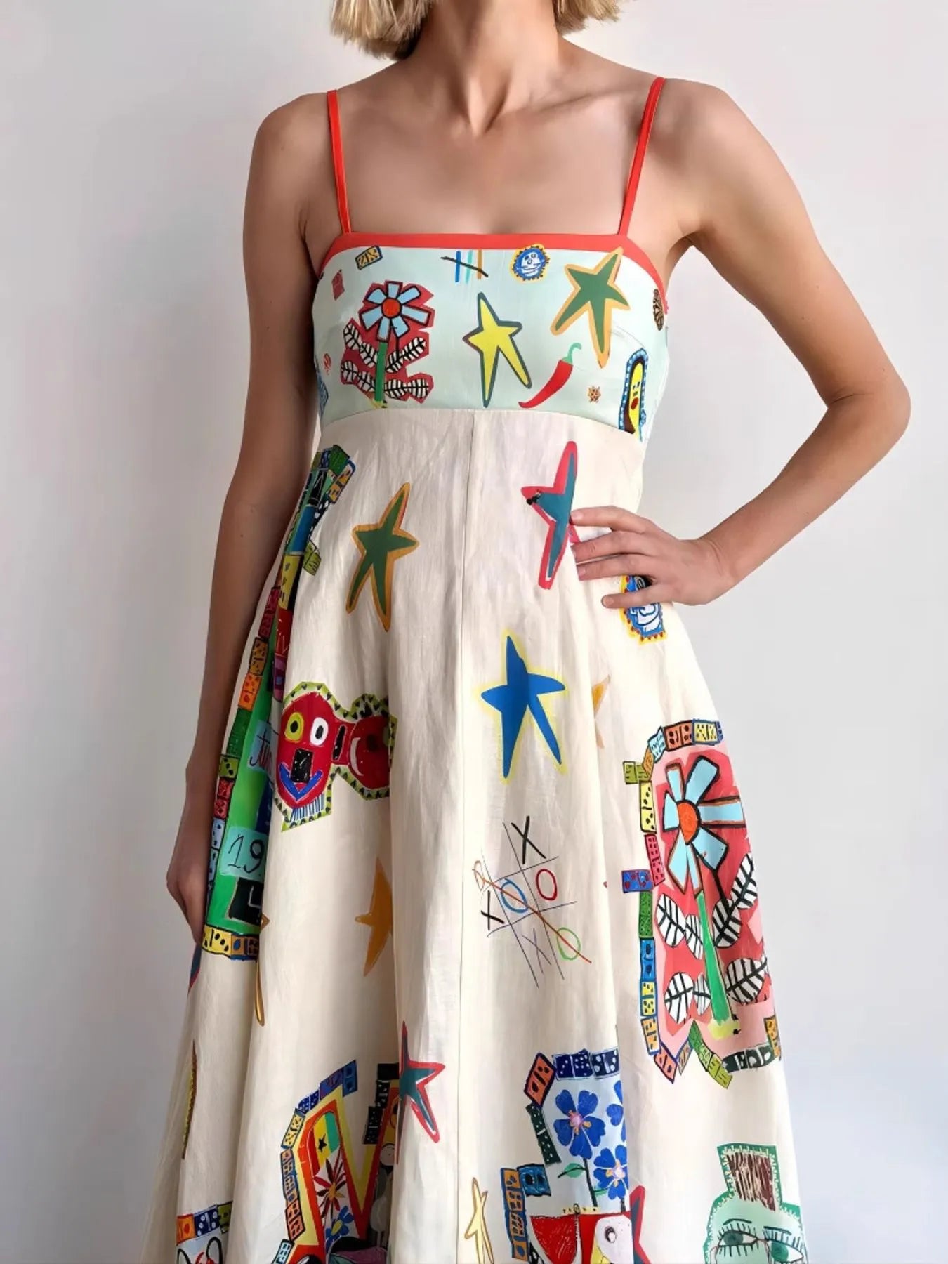 Printed Square Neck Cami Maxi Dress - Blushé Belle