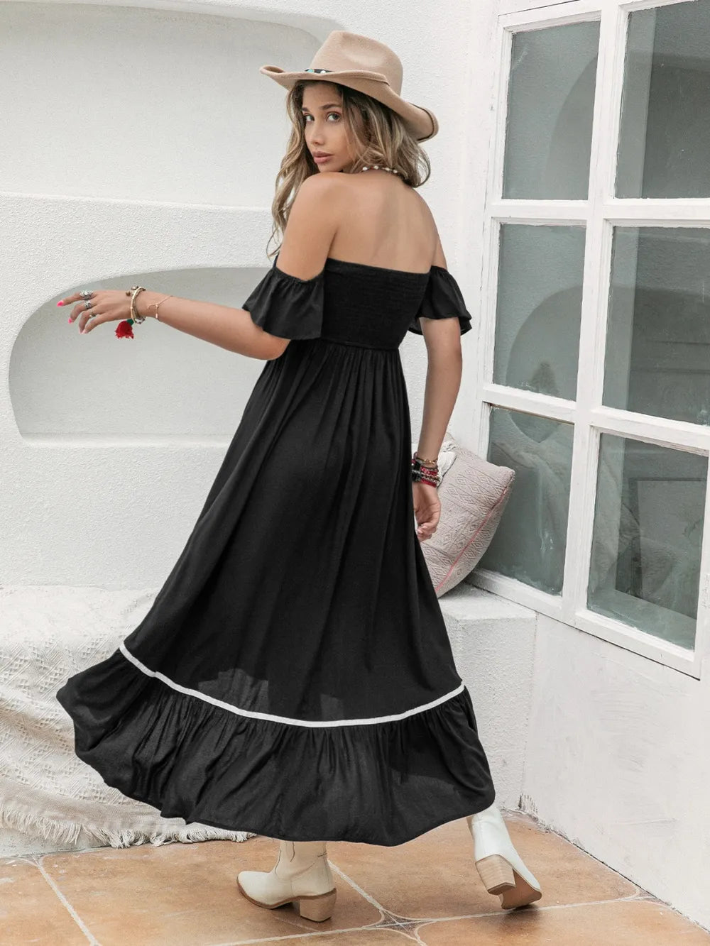 High-Low Off-Shoulder Dress - Blushé Belle