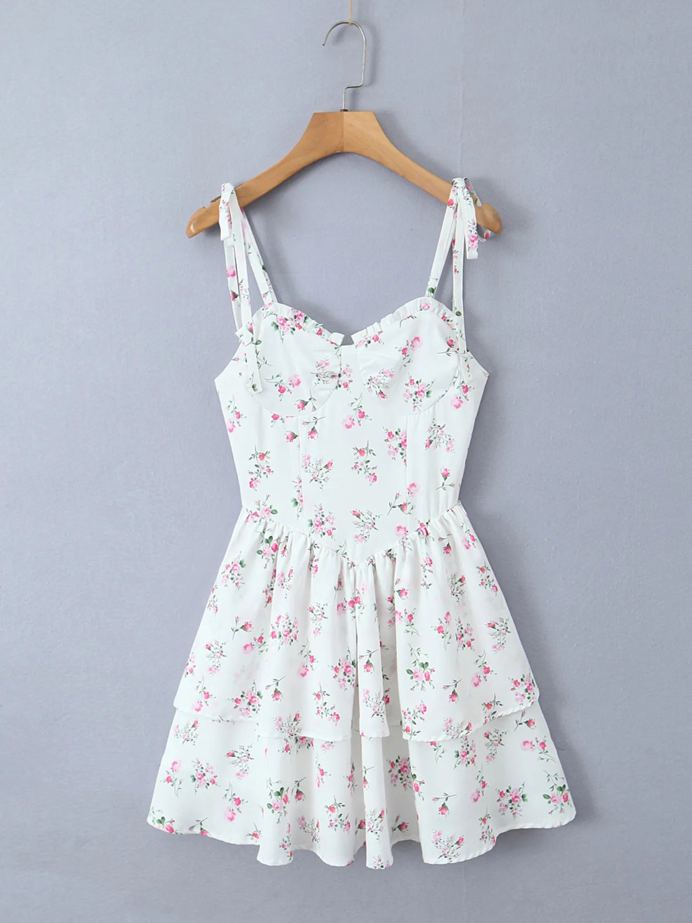 Floral Layered Cami Dress with Ruffle Details - Blushé Belle
