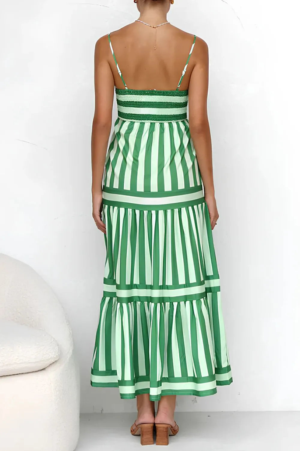 Striped Tiered Maxi Cami Dress - Blushé Belle