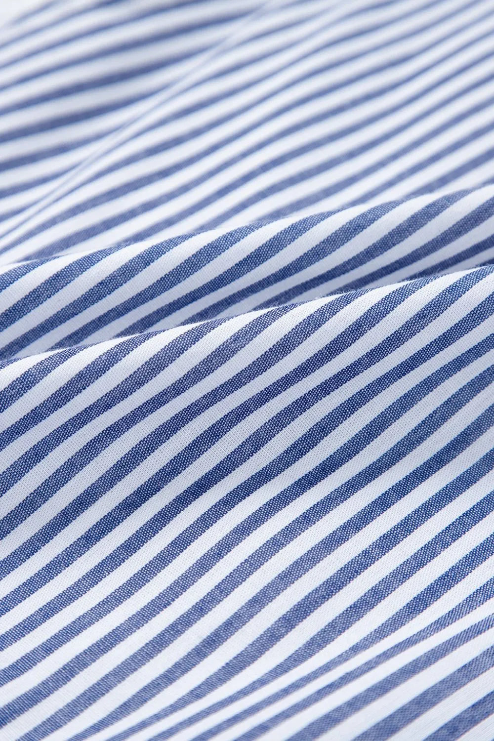Stripe Sleeveless Notched Ric Rac Mini Dress - Blushé Belle