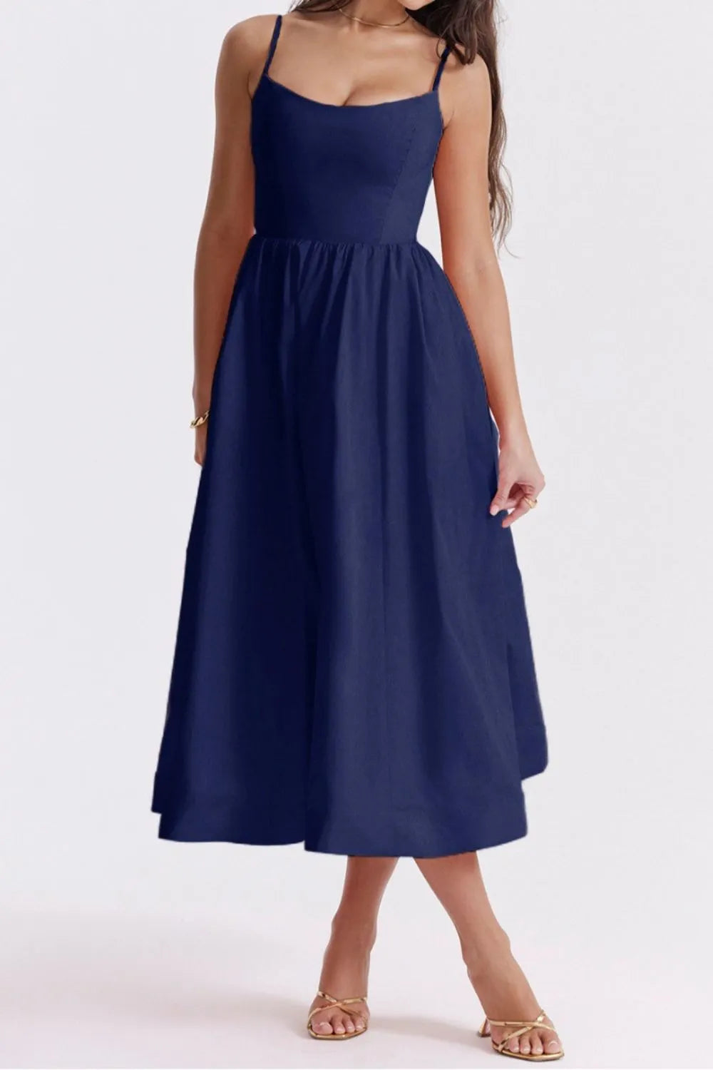 Floral Print Spaghetti Strap Midi Dress - Blushé Belle