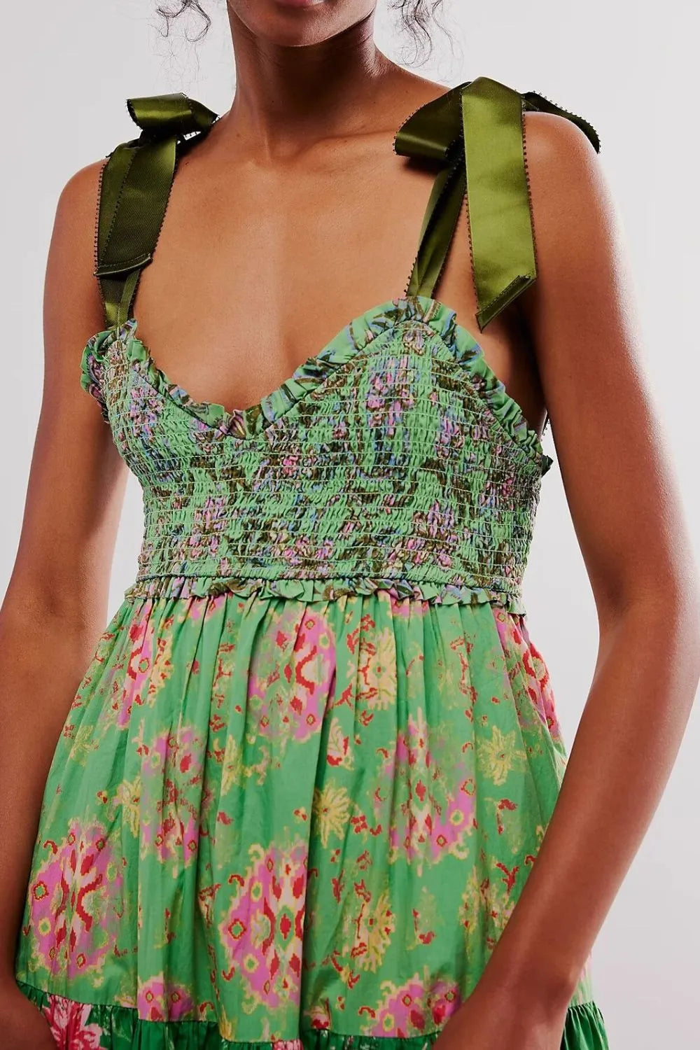 Floral Tiered Maxi Dress with Mixed Print Design - Blushé Belle