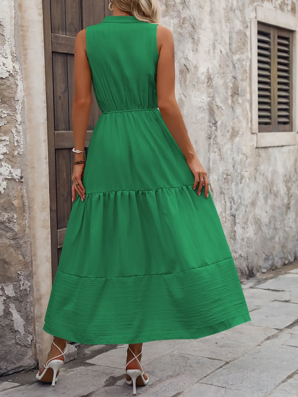 Notched Sleeveless Maxi Tank Dress - Blushé Belle