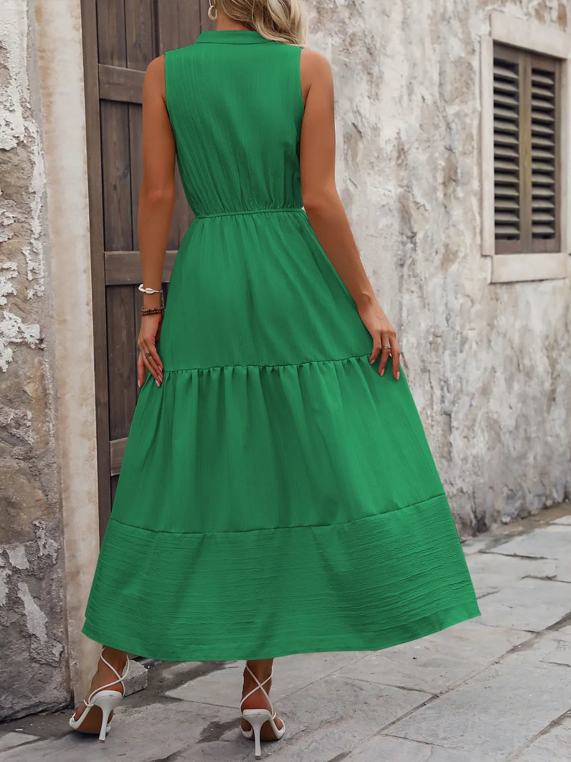 Notched Sleeveless Maxi Tank Dress - Blushé Belle