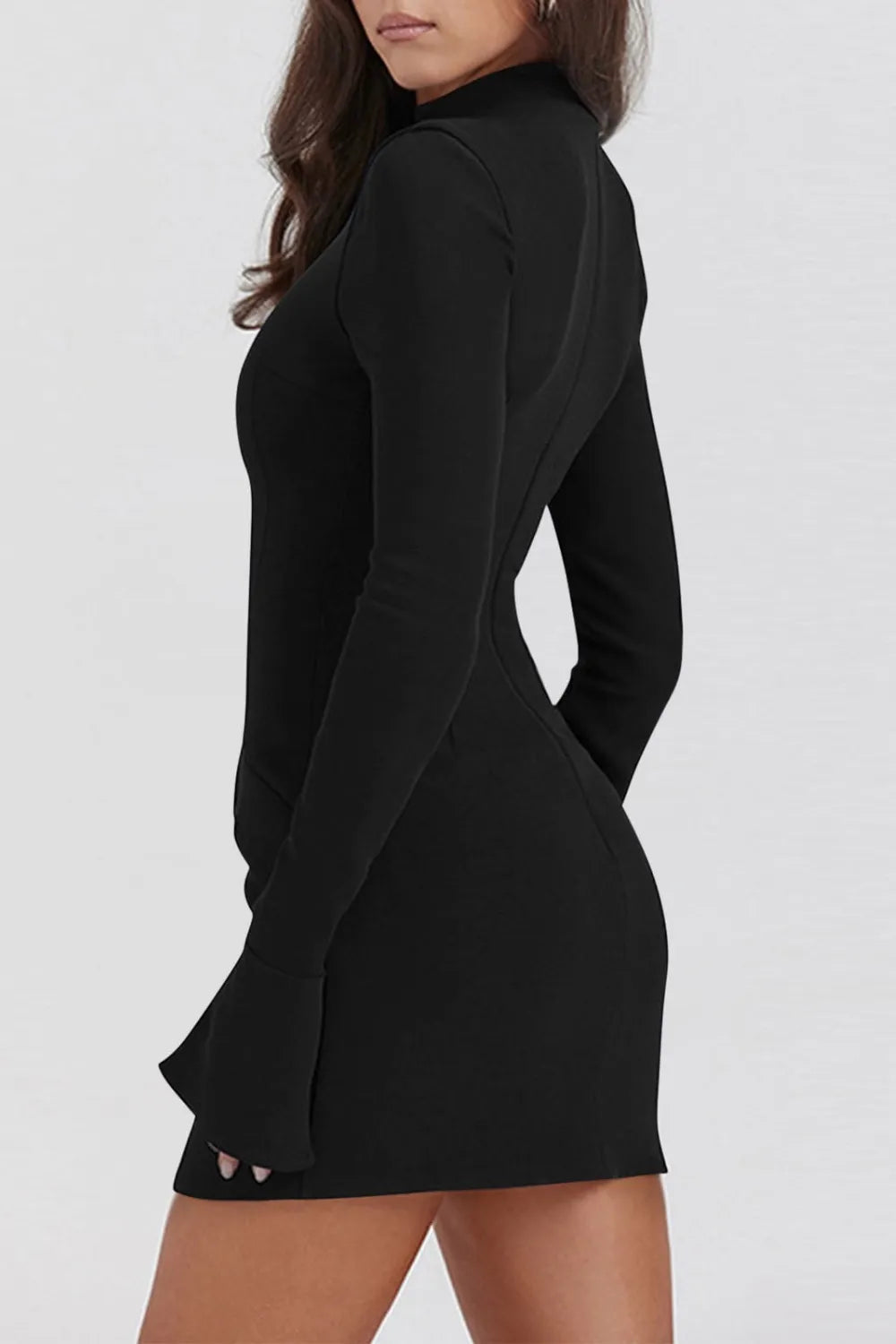 Mock Neck Long Sleeve Mini Dress - Blushé Belle