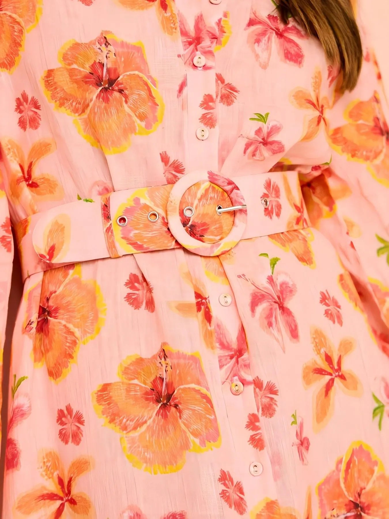 Printed Maxi Shirt Dress with Belt - Blushé Belle