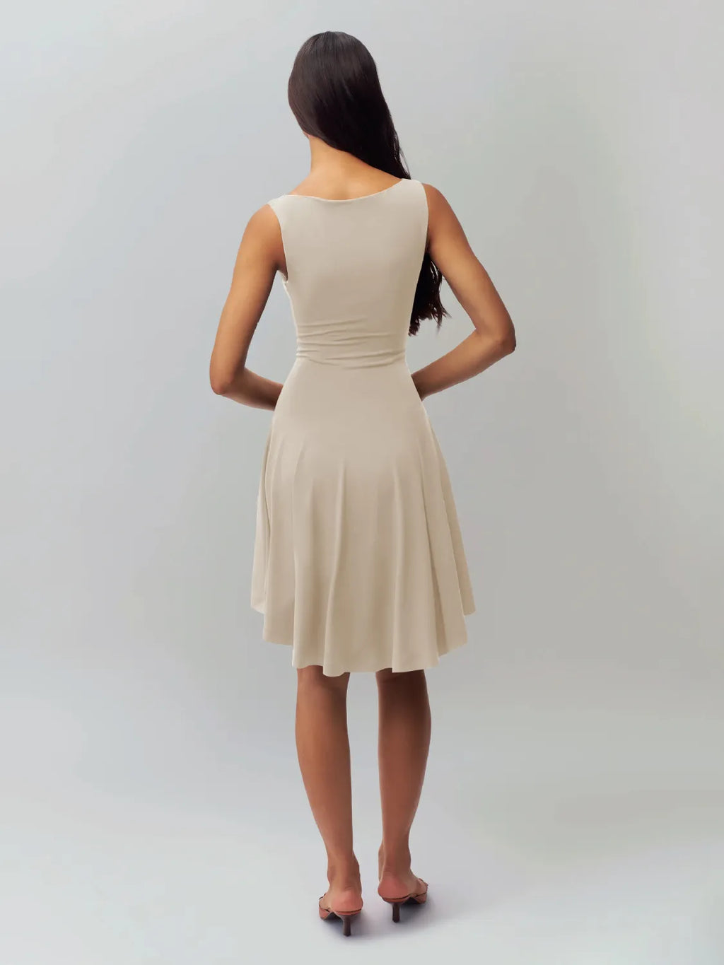 High-Low Round Neck Sleeveless Dress - Blushé Belle