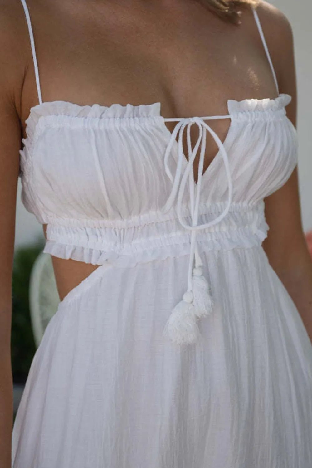 Cutout Square Neck Midi Cami Dress - Blushé Belle