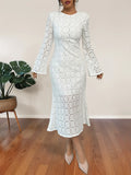 Lace Long Sleeve Midi Dress - Blushé Belle